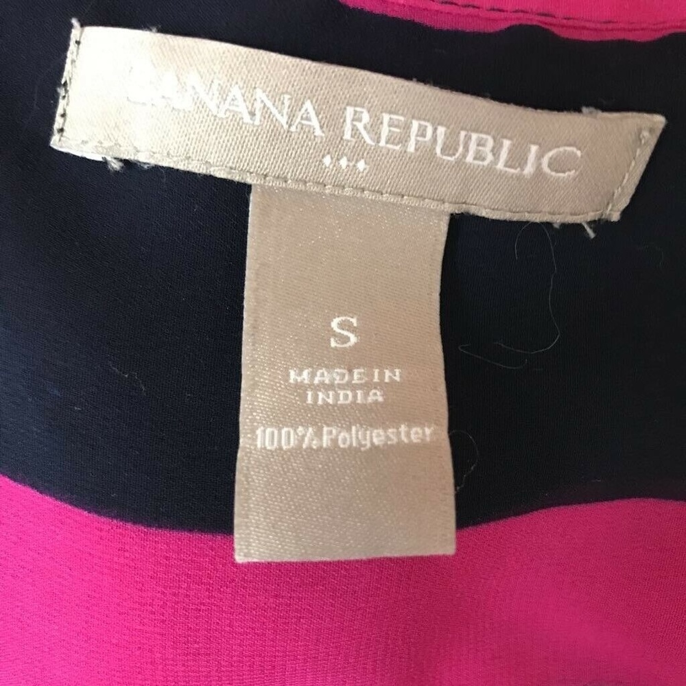Banana Republic Pink Black Striped Shirt Sz S - Picture 5 of 6
